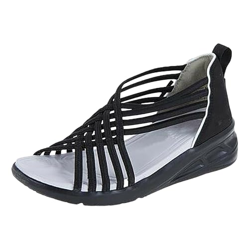 ETHKIA Sommerschuhe Sandalen Jungen Elegant barfuss schuhe damen Sommerschuhe Sandaletten Damen Mit Absatz Walking Plateau Sandalen Damen Stoßfest Sport- & Outdoorsandalen für Damen von ETHKIA