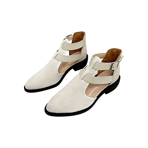 ETHKIA Sommerschuhe Sandalen Vorne Geschlossen Damen Elegant hausschuhe Sommerschuhe Plateau Schuhe Damen Trekking Cowboy Stiefeletten Damen Sommerschuhe Sport- & Outdoorsandalen für Damen von ETHKIA