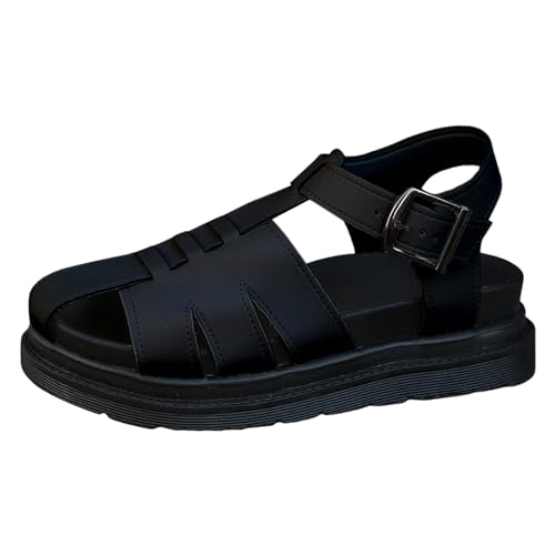 ETHKIA Sommerschuhe Sandalen Vorne Geschlossen DamenElegant sneaker herren Sommerschuhe Tanzschuhe Damen Walking Keilabsatz Schuhe Damen Stoßfest Sport- & Outdoorsandalen für Damen von ETHKIA