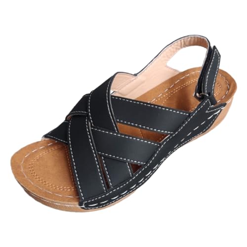 ETHKIA Sommerschuhe Zehentrenner Sandalen Damen Bequem hausschuhe Sommerschuhe High Heels Walking Keilabsatz Schuhe Damen Sommerschuhe Sport- & Outdoorsandalen für Damen von ETHKIA