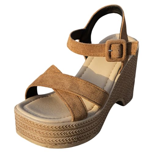 ETHKIA Sommerschuhe Zehentrenner Sandalen Damen Bequem pantoletten damen Sommerschuhe Plateau Schuhe Damen Trekking Schuhe Damen Stoßfest Sport- & Outdoorsandalen für Damen von ETHKIA