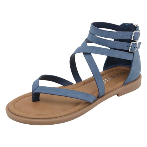 ETHKIA Sommerschuhe Zehentrenner Sandalen Damen Elegant Hausschuhe Damen Sommerschuhe Tanzschuhe Damen Trekking Keilabsatz Schuhe Damen Stoßfest Sport- & Outdoorsandalen für Damen von ETHKIA