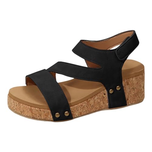 Sommerschuhe Zehentrenner Sandalen Damen Elegant clogs & pantoletten für damen Sommerschuhe Sandaletten Damen Mit Absatz Walking Plateau Sandalen Damen Stoßfest Sport- & Outdoorsandalen für Damen von ETHKIA