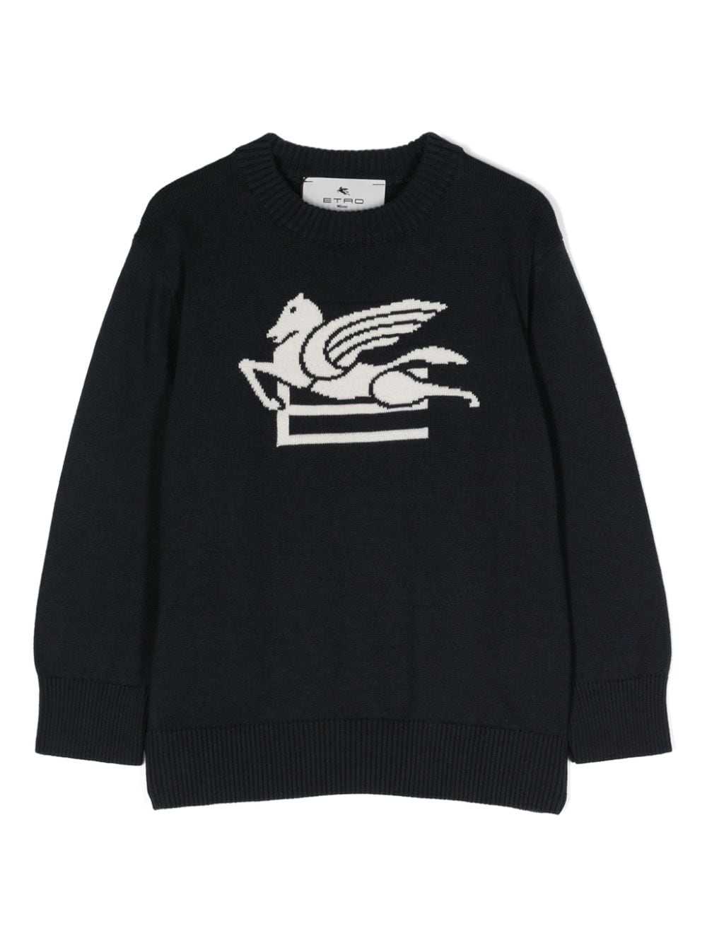 ETRO KIDS Pullover mit Pegaso-Jacquardmuster - Blau von ETRO KIDS