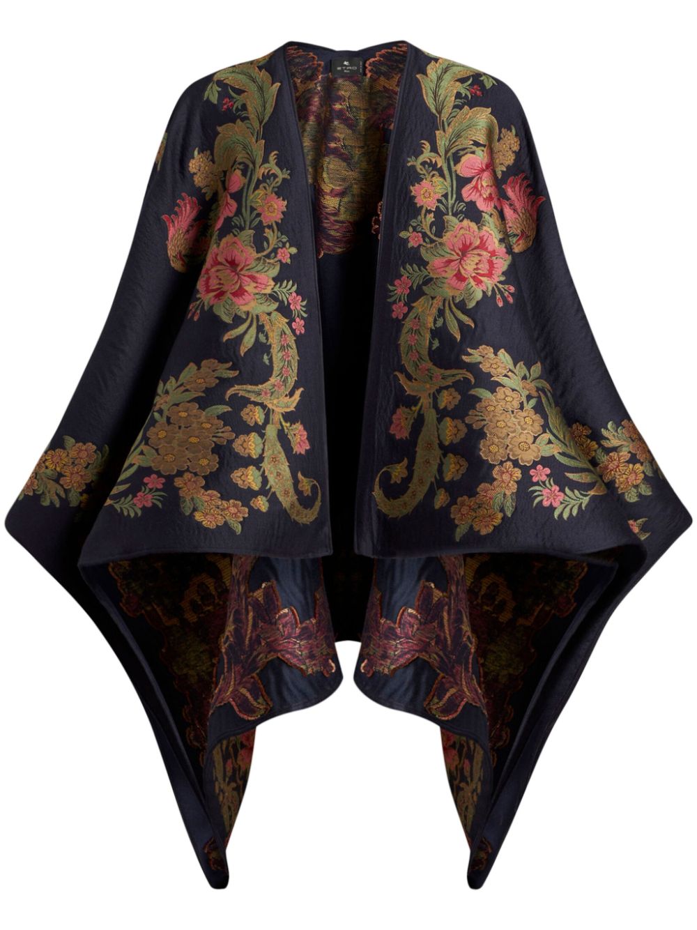 ETRO Jacquard-Cape mit Blumenmuster - Blau von ETRO