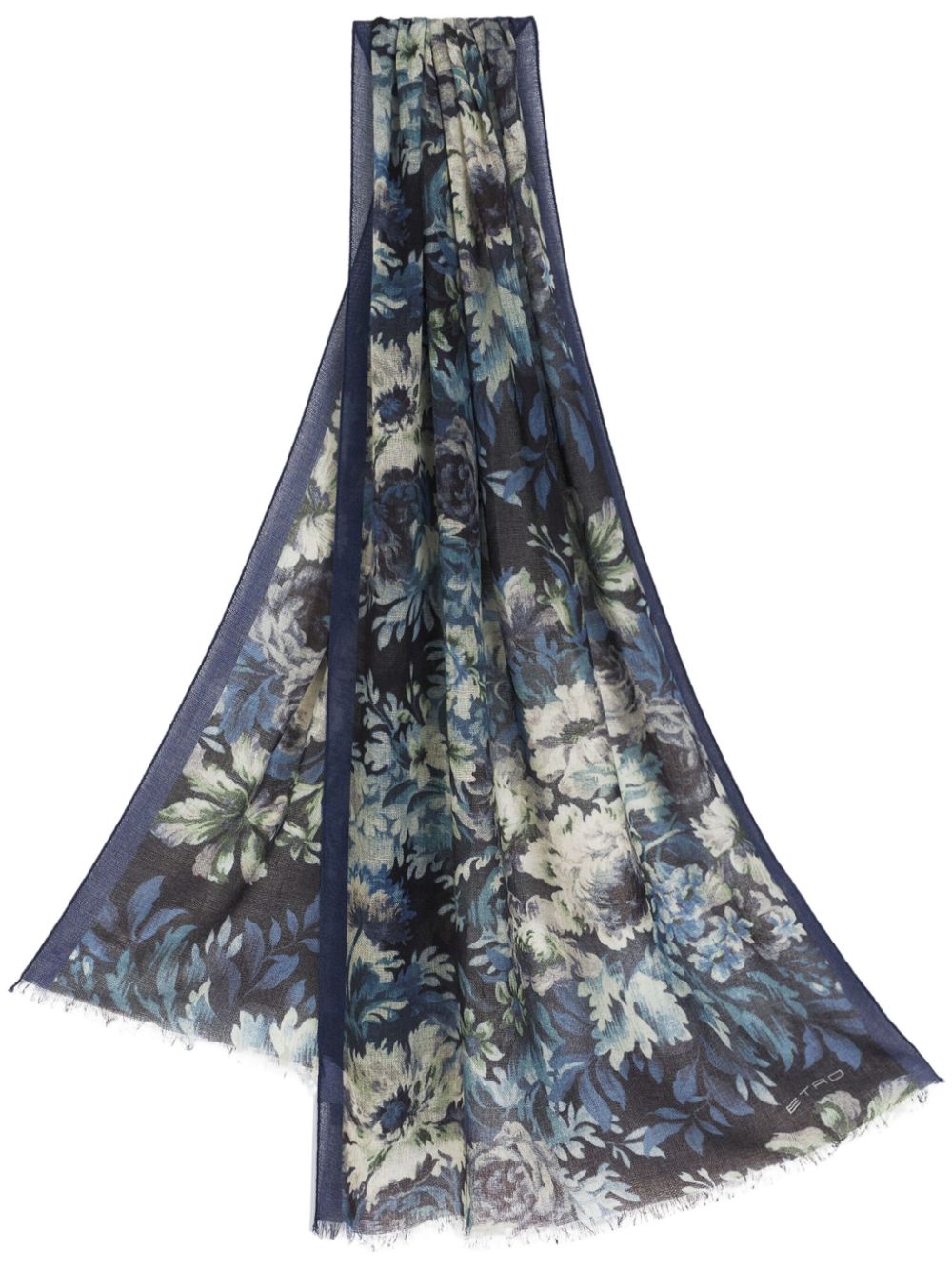 ETRO Kaschmirschal mit Blumen-Print - Blau von ETRO