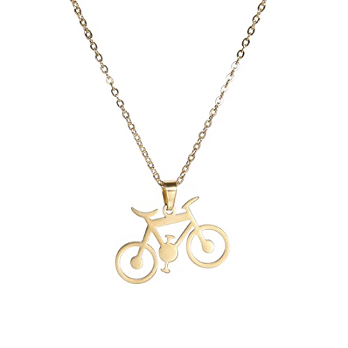 EUEAVAN Fahrrad-Sport-Anhänger-Halskette, Reisen-Charm, Radfahrer, Choker, Schmuck, Geschenke für Radfahrer, Frauen, Mädchen, Teenager, Edelstahl, Kein Edelstein von EUEAVAN