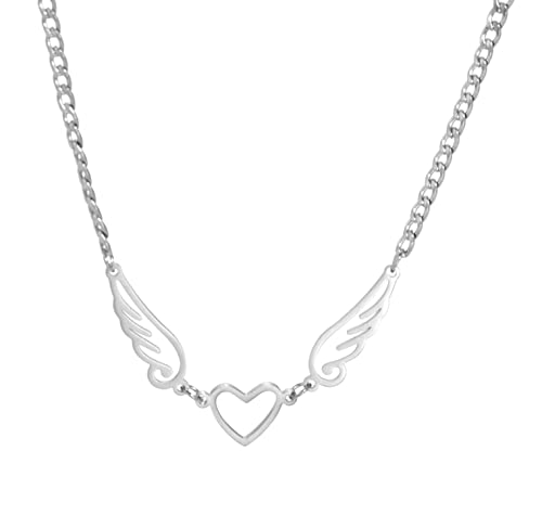 Liebe Schutzengel Anhänger Halskette Charme Herz Choker Schmuck Geschenk Mode Edelstahlschmuck Geschenk Mädchen Frauen Freundin Mom von EUEAVAN