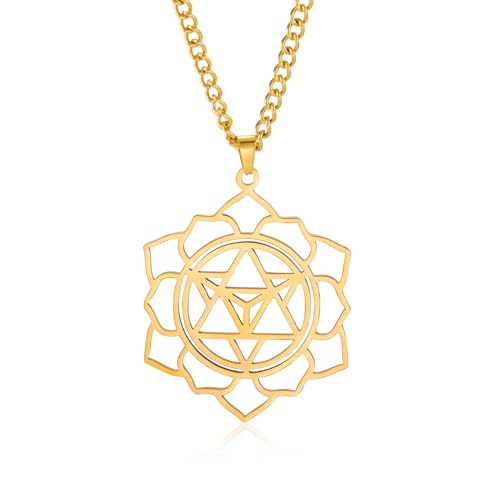 EUEAVAN Merkabah-Halskette, Blume des Lebens, Halskette für Damen, heilige Geometrie, Metatron, Merkaba-Anhänger, Merkavah, Glücksbringer, Schutzamulett, Kabbala-Schmuck, spirituelles Geschenk für von EUEAVAN