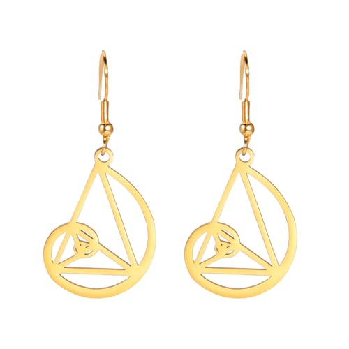 Goldener Schnitt Ohrringe für Mathe-Liebhaber Fibonacci Spirale Tropfen Ohrringe Fibonacci-Zahlen Schmuck Heilige Geometrie Mathematik Geschenke für Frauen Mathematiklehrer Architekt (gold) von EUEAVAN