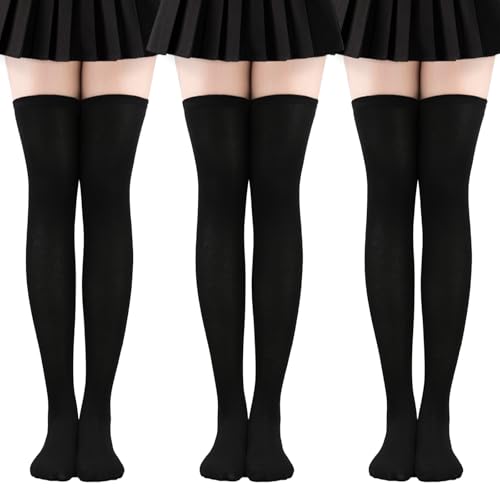EUPSIIU 3 Paar Kniestrümpfe Overknee Strümpfe, Rutschfeste Overknee-Socken, Warme Knee Stockings, Overknees Lange Strümpfe, Langer Stiefel Strümpfe, Stiefelsocken für Damen und Mädchen (Schwarz) EUPSIIU 3 Paar Kniestrümpfe Overknee Strümpfe, Rutschfeste Overknee-Socken, Warme Knee Stockings, Overknees Lange Strümpfe, Langer Stiefel Strümpfe, Stiefelsocken für Damen und Mädchen (Schwarz) von EUPSIIU