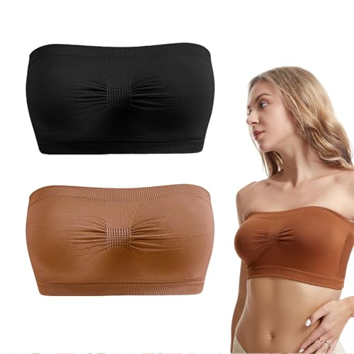 EUYKQNOI 2 Stück trägerloser bh bandeau top damen Nahtlos Bandeau BH Damen Trägerloser Bustier Top ohne Bügel Schulterfrei Bra Tube Top EUYKQNOI 2 Stück trägerloser bh bandeau top damen Nahtlos Bandeau BH Damen Trägerloser Bustier Top ohne Bügel Schulterfrei Bra Tube Top von EUYKQNOI