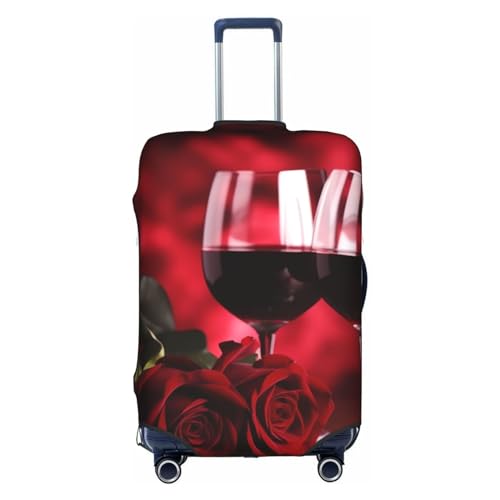 EVANEM Reisegepäck-Abdeckung, elastischer Trolley-Koffer, kratzfest, passend für 45,7 - 81,3 cm große Gepäckstücke, bunt, pfirsichfarben, Rosen und Gläser Rotwein, M EVANEM Reisegepäck-Abdeckung, elastischer Trolley-Koffer, kratzfest, passend für 45,7 - 81,3 cm große Gepäckstücke, bunt, pfirsichfarben, Rosen und Gläser Rotwein, M von EVANEM