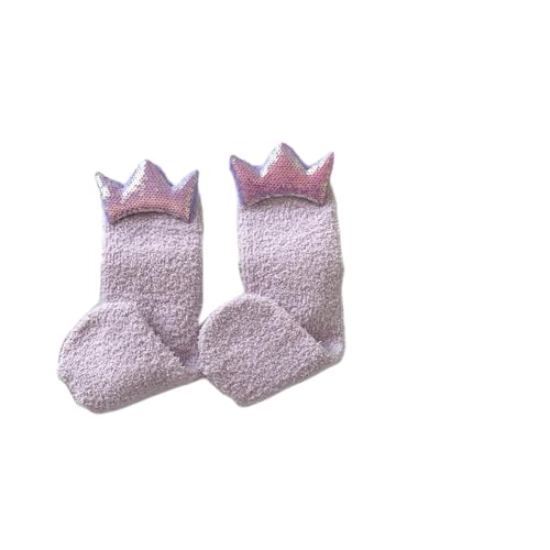 Flauschige Socken Für Damen Und Mädchen Warme Gemütliche Korallen Fleece Wintersocken Pailletten Krone Thermo Bettsocken Weiche Bequeme Socken Crew Socken Für Winter Weihnachten Zuhause Schlafen von EVANEM