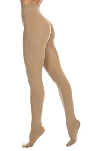 EVERSWE 80D Microfaser Damen Strumpfhose (L/XL, Beige) von EVERSWE