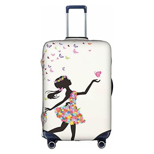EVIUS Golfschläger-Kofferabdeckung, Reisegepäckabdeckung, Kofferabdeckungen, waschbar, elastisch, passend für 45,7 - 81,3 cm Gepäckabdeckungen, Mädchen Dance Butterfly, L von EVIUS