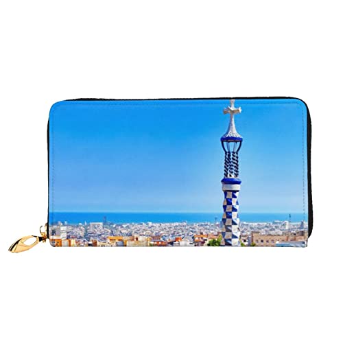 EVIUS Island in The Middle of The Sea Unisex-Geldbörse, Kreditkartenetui, personalisierte Reisebrieftasche – stilvolle Geldtasche mit Metall-Reißverschluss, PU-Leder-Geldbeutel, lange Clutch-Geldbörse von EVIUS