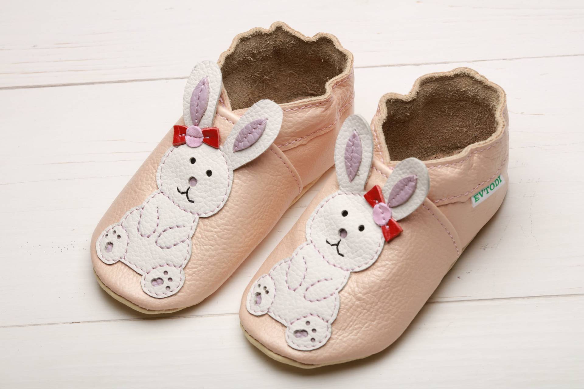 Hase Baby Schuhe, Rosa Leder Weiche Sohle Säugling/Kleinkind Mokassins, Neugeborenen Hausschuhe, Kaninchen Ostern Geschenk, Evtodi von EVTODI