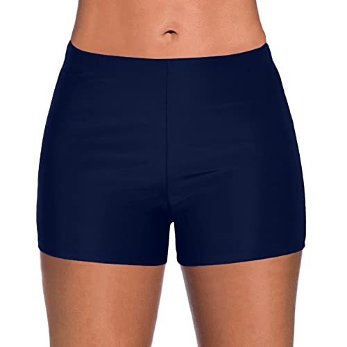 EWFAS Damen Badehose High Waist Badeshorts Wassersport Schwimmshorts Bauch Weg Sport Bikini Shorts Strandshorts Bauchweg Badeshorts Schwimmshorts Basic Damen Bikinihose von EWFAS