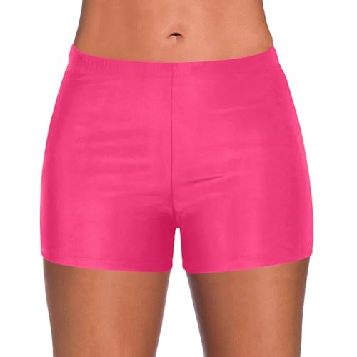 EWFAS Damen Badehose High Waist Badeshorts Wassersport Schwimmshorts Bauch Weg Sport Bikini Shorts Strandshorts Bauchweg Badeshorts Schwimmshorts Basic Damen Bikinihose von EWFAS