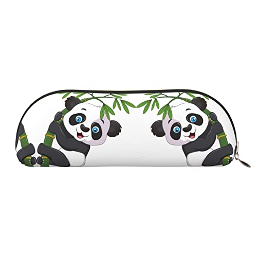 EWMAR Freches Panda-Druck, Leder-Stifteetui, tragbar, für Reisen, Kosmetiktasche, Gadget-Tasche für Teenager, Jungen, Mädchen, gold, Einheitsgröße, Kinderrucksack von EWMAR
