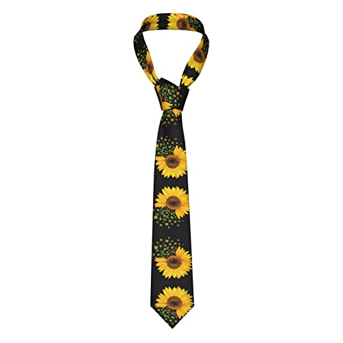 EWMAR Weed With Sonnenblumen-Krawatte für Herren, 8,9 cm breit, modische Anzugbänder für Business, Geburtstag, Hochzeit, Bankett, Party, Schwarz , Einheitsgröße von EWMAR