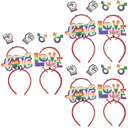 EXCEART 12 Stk Lgbt-stirnband Lesbischer Haarreifen Stolz Zubehör Geschenke Zur Unterstützung Von Homosexuellen Lgbtq-geschenke Pride Month Stirnband Blumenkrone Filz Fräulein Requisiten von EXCEART