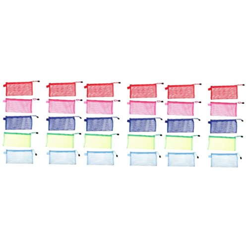 EXCEART 30 STK Rechnung Tasche dekorative Mappen farbige Ordner farbige briefumschläge Mäppchen Mehrzweck-Stifttasche groß Aufbewahrungstasche Reißverschlusstasche Kind Gittergewebe von EXCEART
