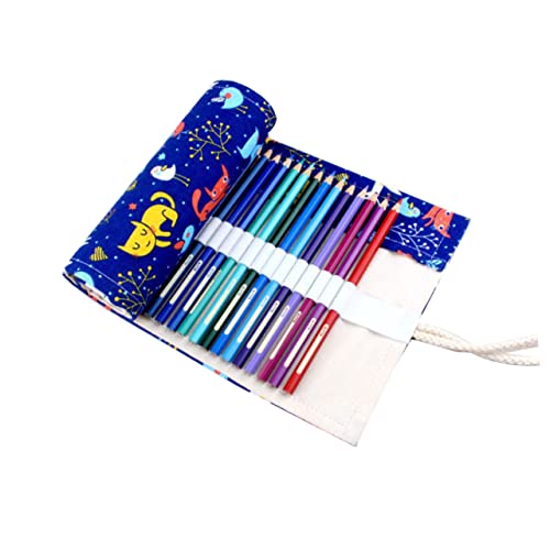 EXCEART Bleistift-Organizer Buntstiftetui Tasche Mit Katzenmuster Einzelner Stifthalter Federmäppchen Aus Leder Rollstifthalter Buntstifte Mit Etui Rollo Männer Und Frauen Gel Stift von EXCEART