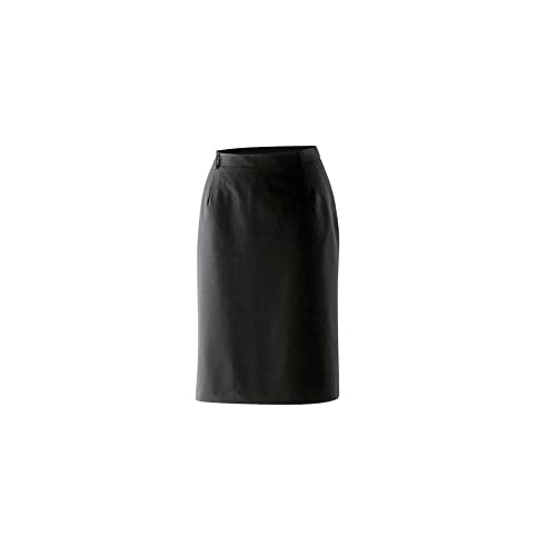 Klassischer Damen-Rock, Basic, Länge 60 cm, mit verstellbarem Tunnelbund, ohne Taschen, Farbe schwarz, Größe 52 von EXNER