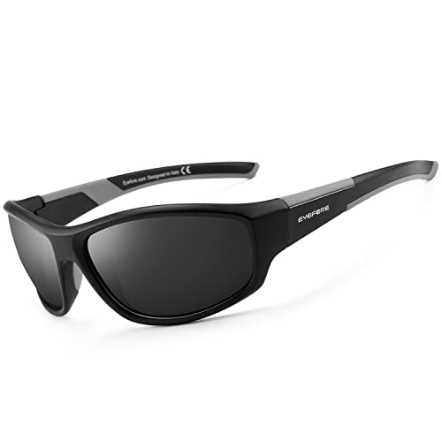 EYEFORE Sonnenbrille-Herren-Damen-Polarisiert Sportbrille Schwarz Fahrerbrille UV400 Schutz von EYEFORE