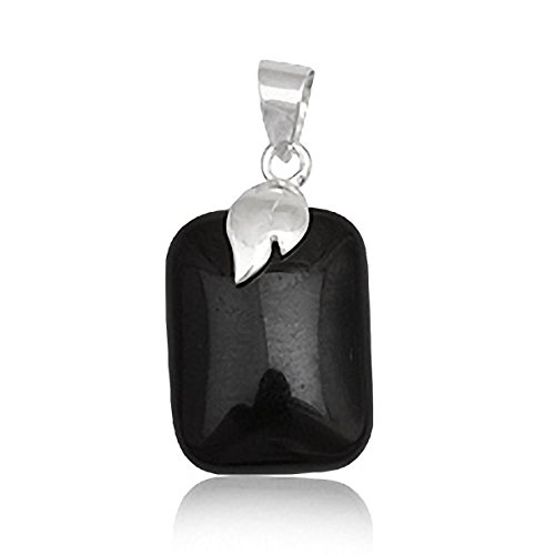 EYS JEWELRY® Damen-Anhänger Eckig 24 x 15 mm Onyx 925 Sterling Silber schwarz im Etui Damenanhänger von EYS JEWELRY