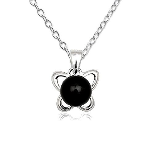 EYS JEWELRY® Damen-Halskette 40 cm Schmetterling 13 x 13 mm Onyx 925 Sterling Silber schwarz im Etui Damenkette Anhänger von EYS JEWELRY