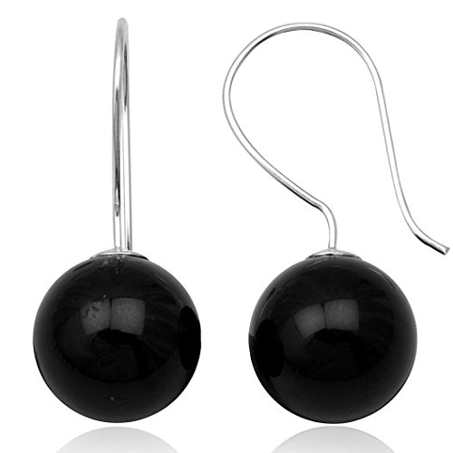 EYS JEWELRY Ohrhänger Damen Perlen 925 Sterling Silber Onyx schwarz Damen-Ohrringe von EYS JEWELRY