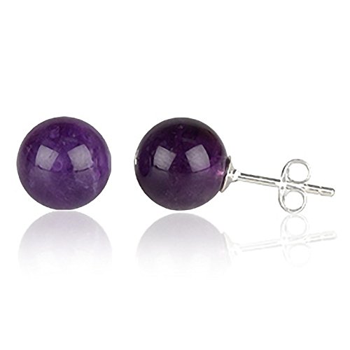 EYS JEWELRY Ohrstecker Damen Perlen 925 Sterling Silber Amethyst violett-lila Damen-Ohrringe von EYS JEWELRY