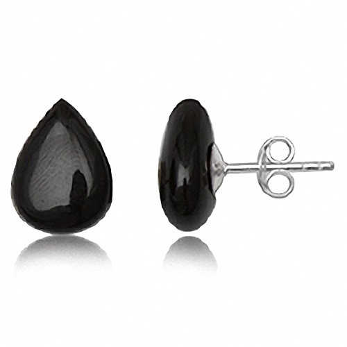 EYS JEWELRY Ohrstecker Damen Träne Tropfen 925 Sterling Silber Onyx schwarz Damen-Ohrringe von EYS JEWELRY