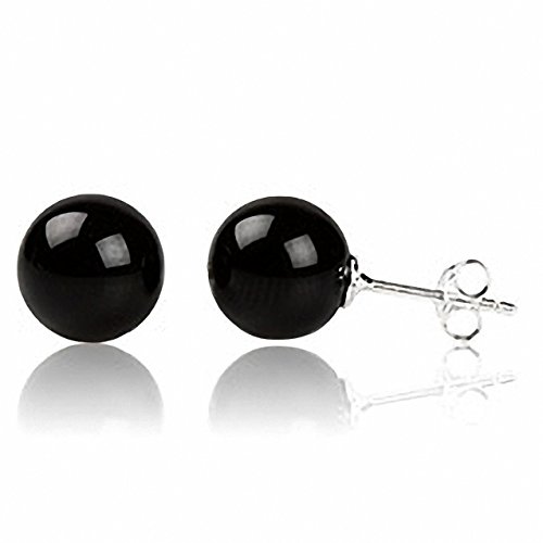 EYS JEWELRY Ohrstecker Damen Perlen 925 Sterling Silber Onyx schwarz Damen-Ohrringe von EYS JEWELRY