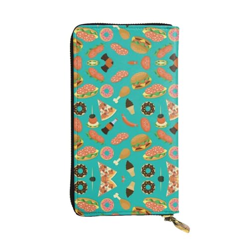 EZDLOWVBA Damen-Geldbörse mit Hamburger-Donut-Motiv, großes Fassungsvermögen, Clutch-Geldbörse für Damen, Herren, Kreditkartenhalter, PU-Handtasche, Schwarz , Einheitsgröße EZDLOWVBA Damen-Geldbörse mit Hamburger-Donut-Motiv, großes Fassungsvermögen, Clutch-Geldbörse für Damen, Herren, Kreditkartenhalter, PU-Handtasche, Schwarz , Einheitsgröße von EZDLOWVBA