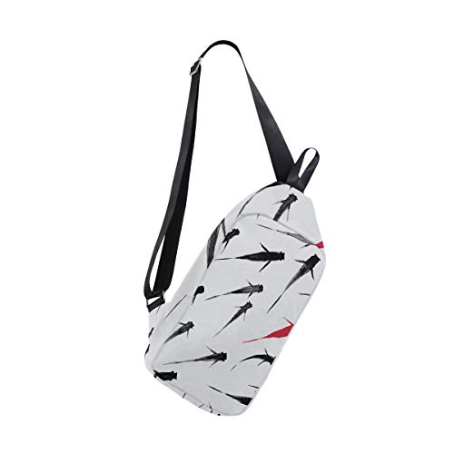 EZIOLY Little Fishes Schulter-Rucksack Sling Chest Crossbody Bag Travel Hiking Daypack für Herren Damen von EZIOLY