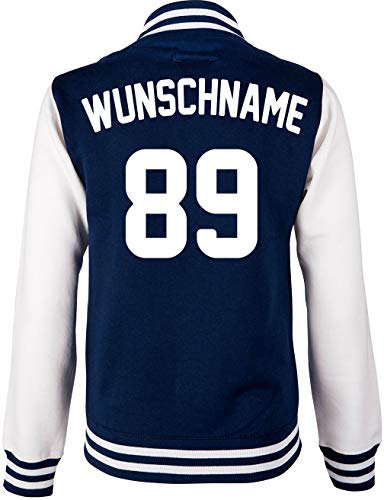 EZYshirt® Damen Herren Kinder College Jacke Athletic mit Wunschnamen und Wunschnummer | Baseball Jacke | von Ezyshirt