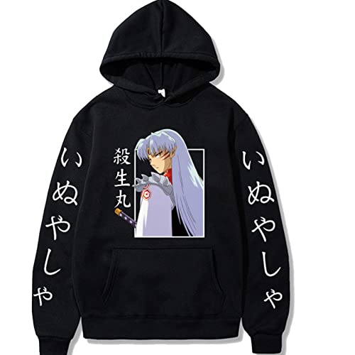 Anime Kapuzenpullover Inuyasha Sesshomaru Langarm Pullover Oberteil Lockerer Hip-Hop Pullover Mode Herren Damen Sweatshirt Top von East-hai-buy