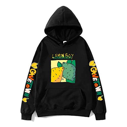 Cavetown Lemon Boy Cartoon Print Hoodies Damen Cartoon Graphic Sweatshirts Fleece Musik Kapuzenpullover Herren Streetwear Black,L von East-hai-buy