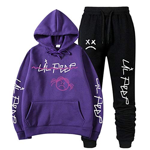 East-hai-buy Männer/Frauen Hoodie Sweatshirt Sets, Winter Warme Fleece Jogginghose Anzüge Hip Hop Pullover Kapuzenoberteile von East-hai-buy