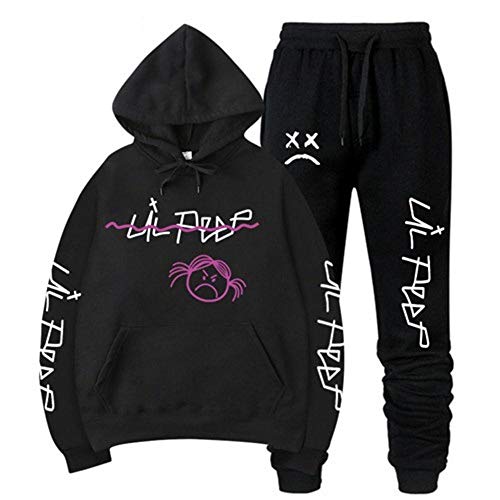 East-hai-buy Männer/Frauen Hoodie Sweatshirt Sets, Winter Warme Fleece Jogginghose Anzüge Hip Hop Pullover Kapuzenoberteile von East-hai-buy