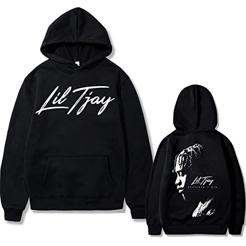 Rapper Lil Tjay Destined 2 Win Print Hoodie Schwarz Sweatshirt Männer Frauen Mode Übergroßen Hip-Hop Rapper Kapuzenpullover von East-hai-buy