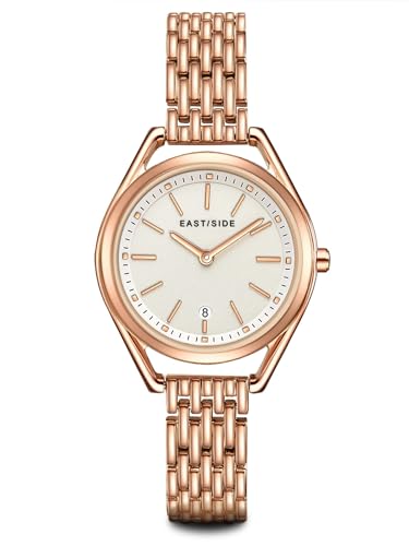 Eastside Damen Uhr analog Japan Quarzwerk mit Edelstahl roségold Armband 10080069 von Eastside