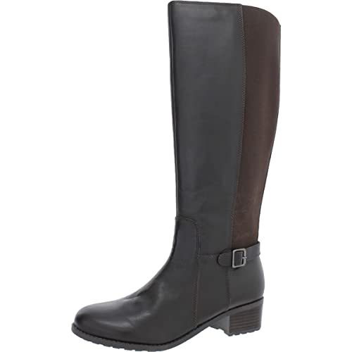 Easy Spirit Chaza Kniehohe Stiefel für Damen, Dunkelbraunes Leder, 37.5 EU von Easy Spirit