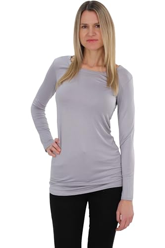 Easy Young Fashion - Damen Basic Rundhals Shirt - Langarm Unterziehshirt - Skinny Fit 1093 - Hellgrau meliert S Easy Young Fashion - Damen Basic Rundhals Shirt - Langarm Unterziehshirt - Skinny Fit 1093 - Hellgrau meliert S von Easy Young Fashion