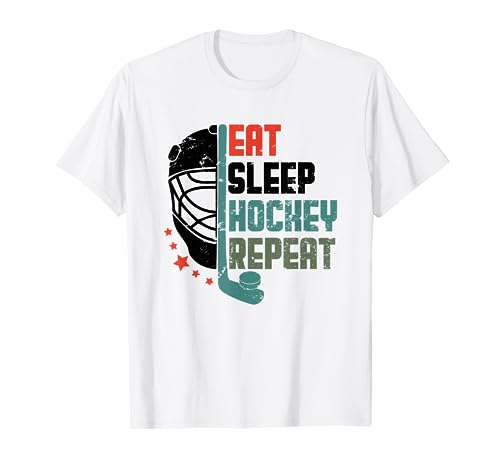 Eat Sleep Hockey Repeat Hockey Lovers Sport Herren Damen Jungen T-Shirt von Eat Sleep Hockey Repeat