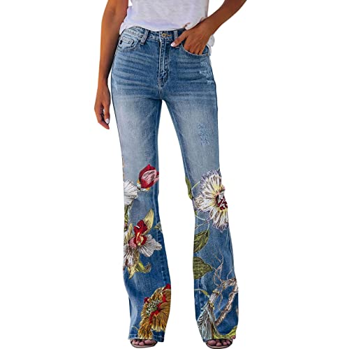Eauptffy Jeans Damen Blumen Bestickt Schlaghose Skinny Fit Jeanshose Y2K Jeans Freizeithose Hosen Locker Ausgestellter Saum Jeans Stretch Ausgestellte Unterteile Latex Hose Mit Reißverschluss Eauptffy Jeans Damen Blumen Bestickt Schlaghose Skinny Fit Jeanshose Y2K Jeans Freizeithose Hosen Locker Ausgestellter Saum Jeans Stretch Ausgestellte Unterteile Latex Hose Mit Reißverschluss von Eauptffy